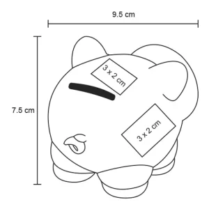 Alcancía Cerdito cochinito medidas
