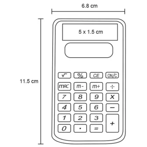 Calculadora de bolsillo medidas